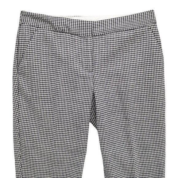 Talbots Hampshire Pants Womens Black Cream Houndstooth Flat Front Size 4P - Picture 3 of 11